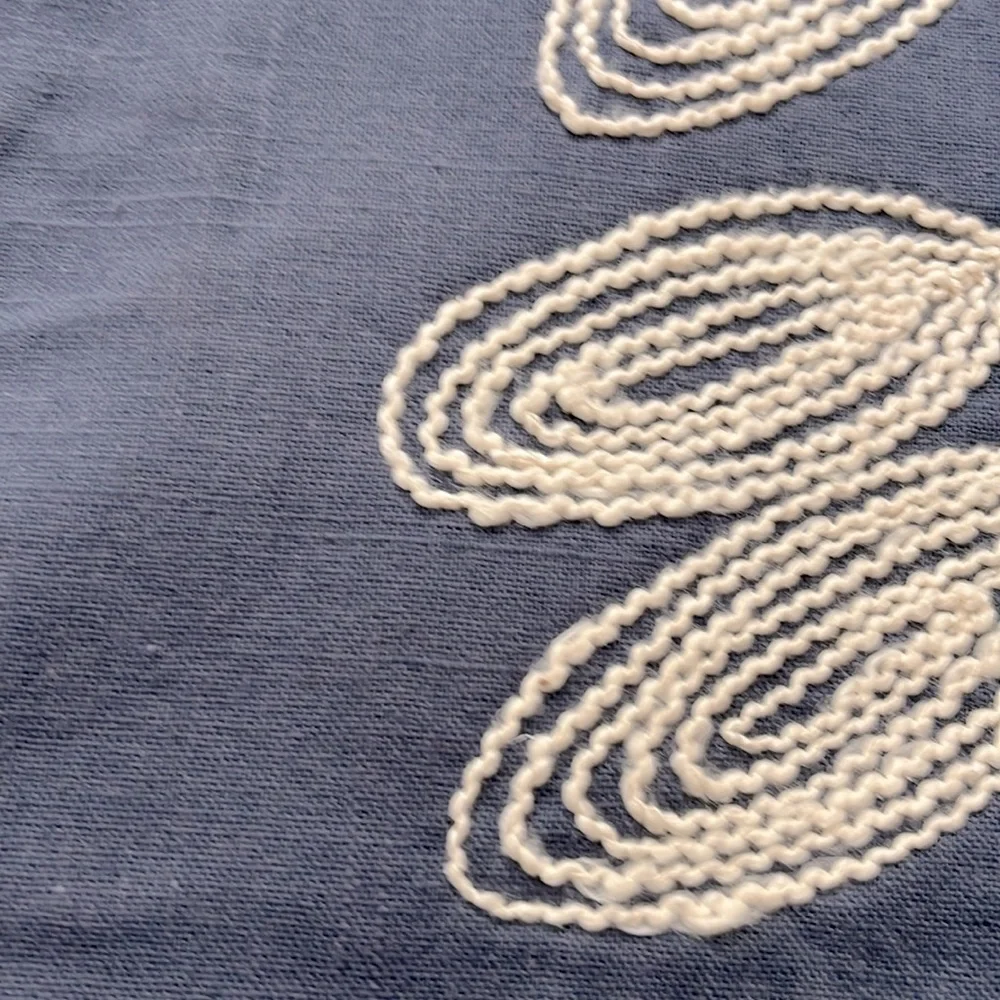 Food Network | New Gray Chunky Embroidered Table Runner, 14 x 72”